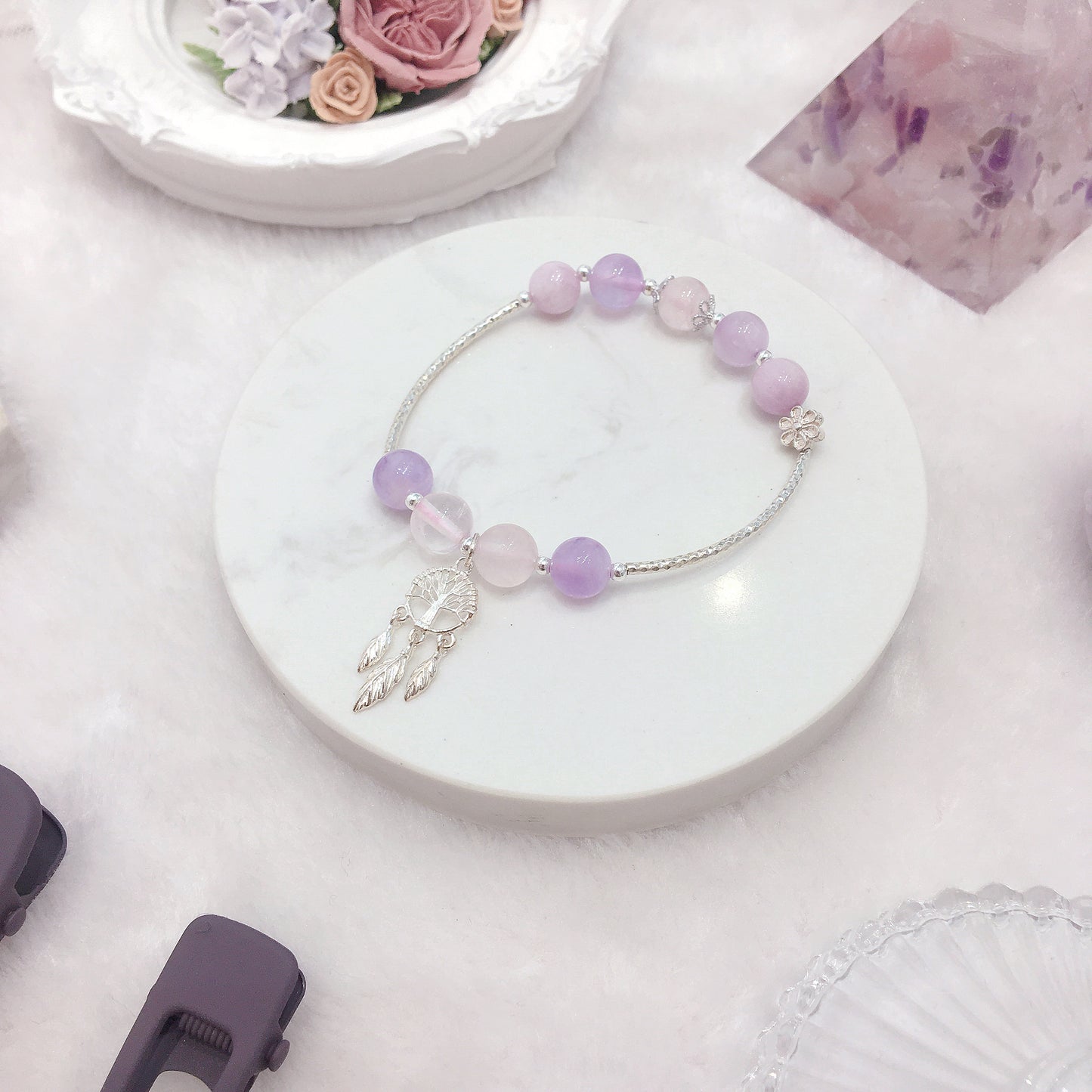 【愛情許願】紫鋰輝 紫晶 粉晶 水晶手鏈